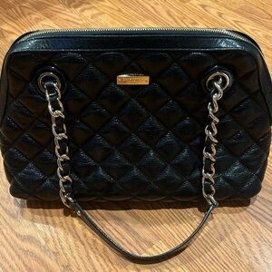 Kate spade New York black quilted leather shoulder tote bag